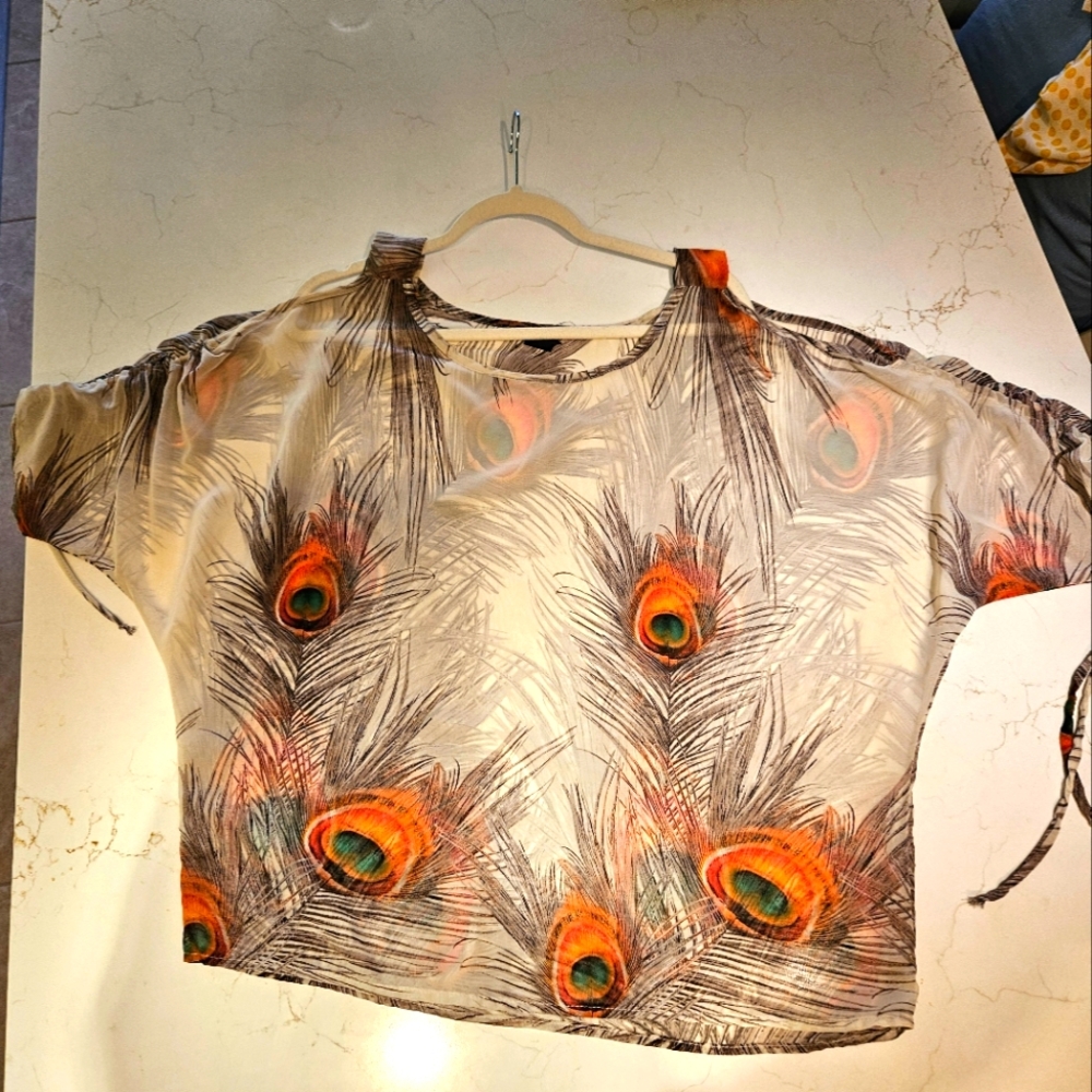 Nue Options, made in USA sheer top size L